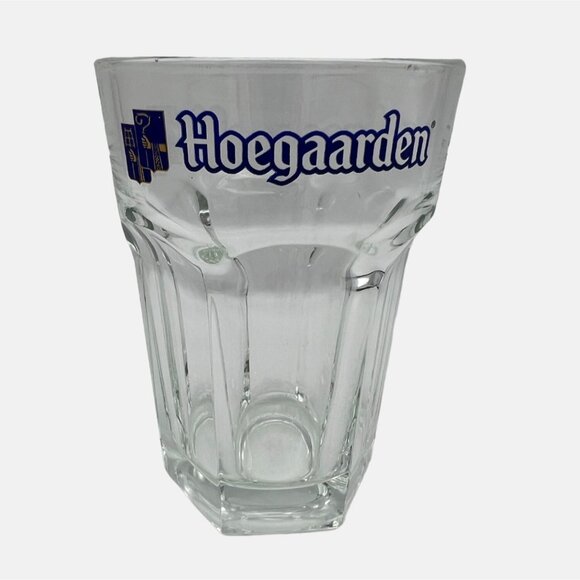 Hoegaarden 0.25L Beer Glass Clear Hexagonal Design Belgium Brewery 5" Pint - Picture 1 of 6